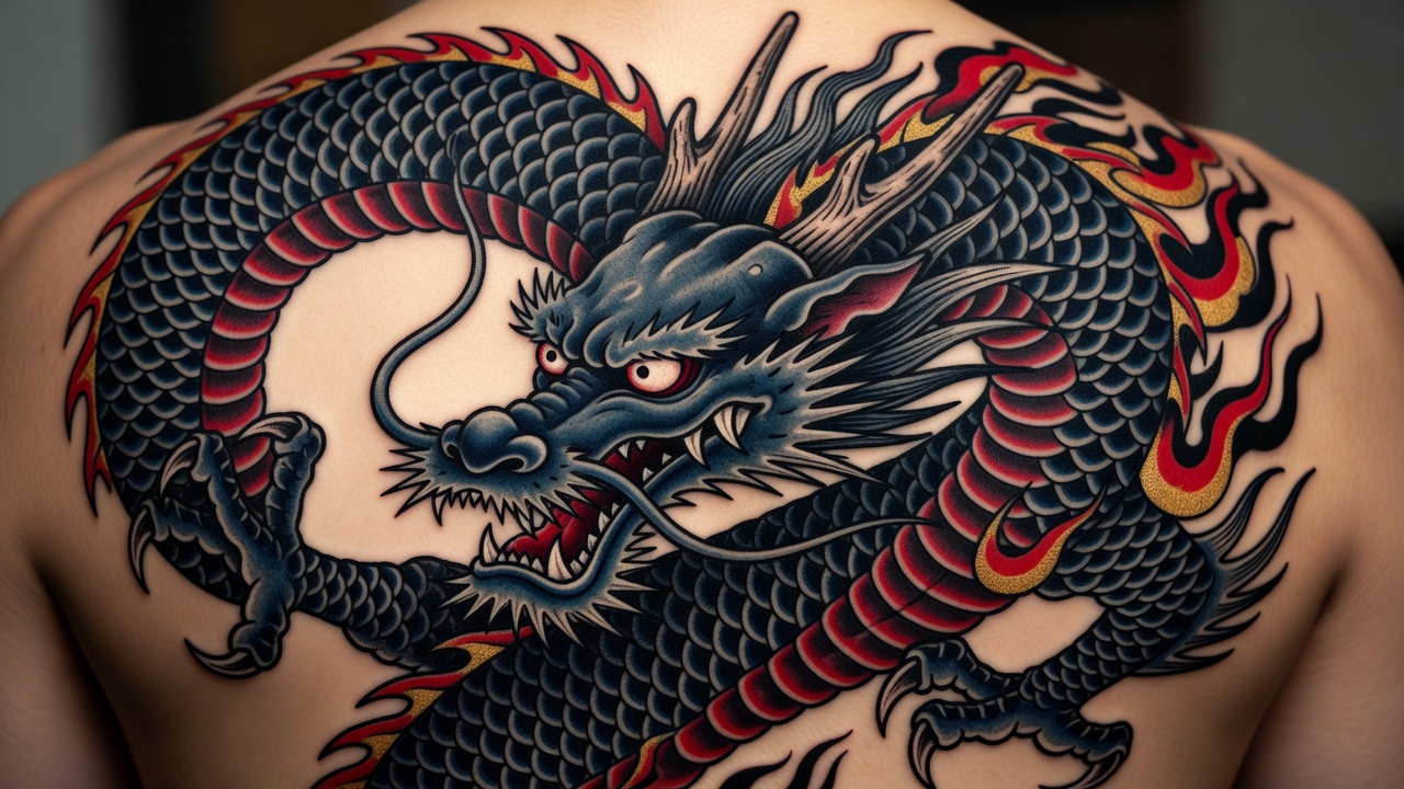 Japanese Irezumi Dragon Artwork Detail