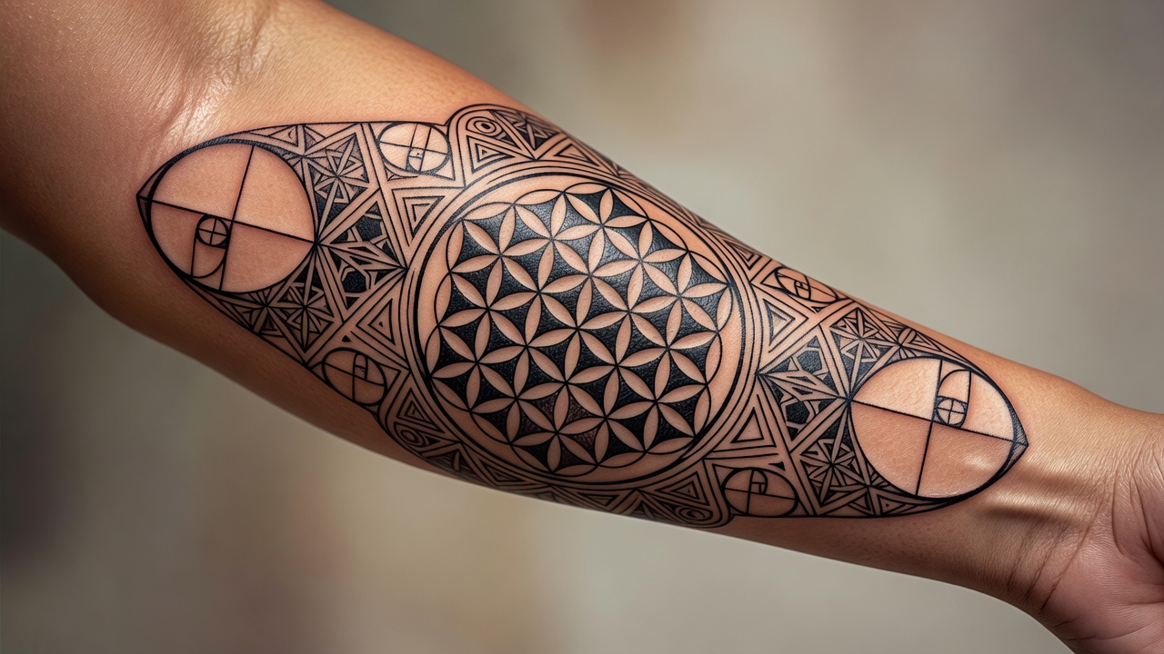 Sacred Geometry Tattoo Design on Forearm