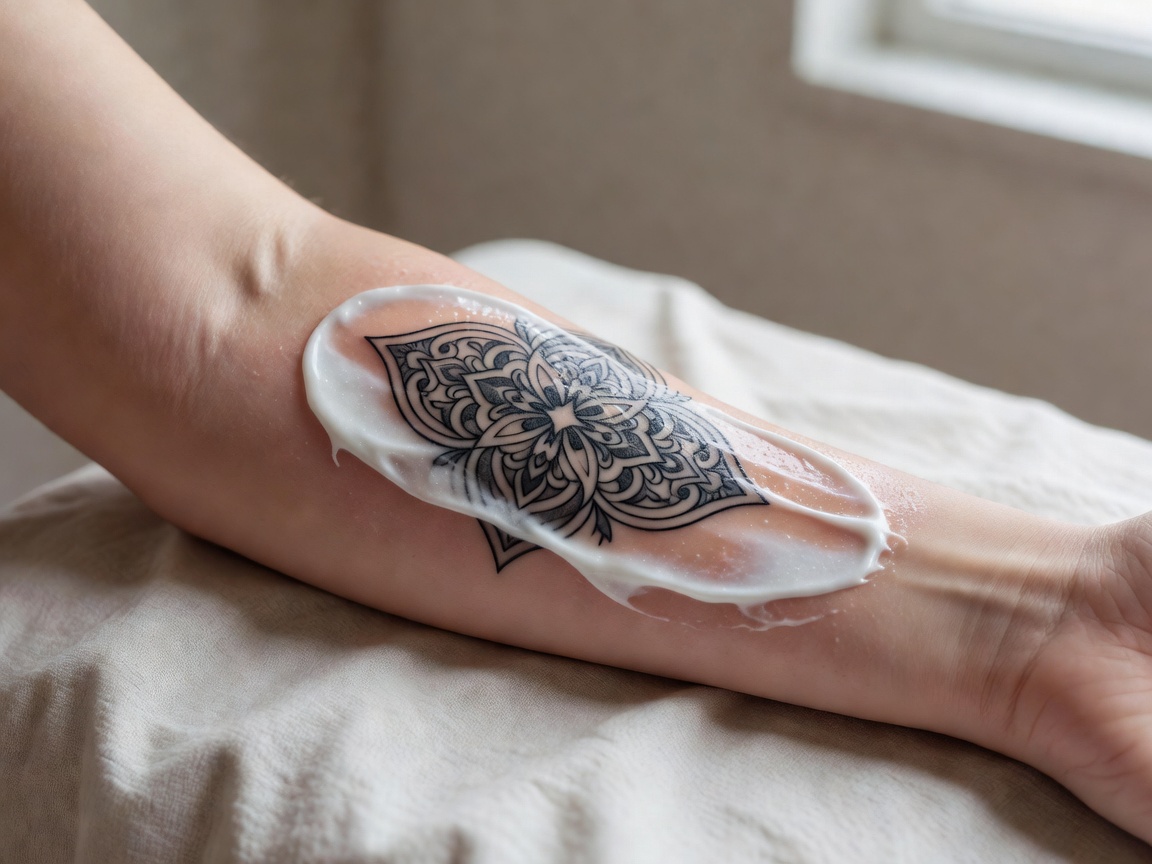 Tattoo Aftercare Healing Process with Cream